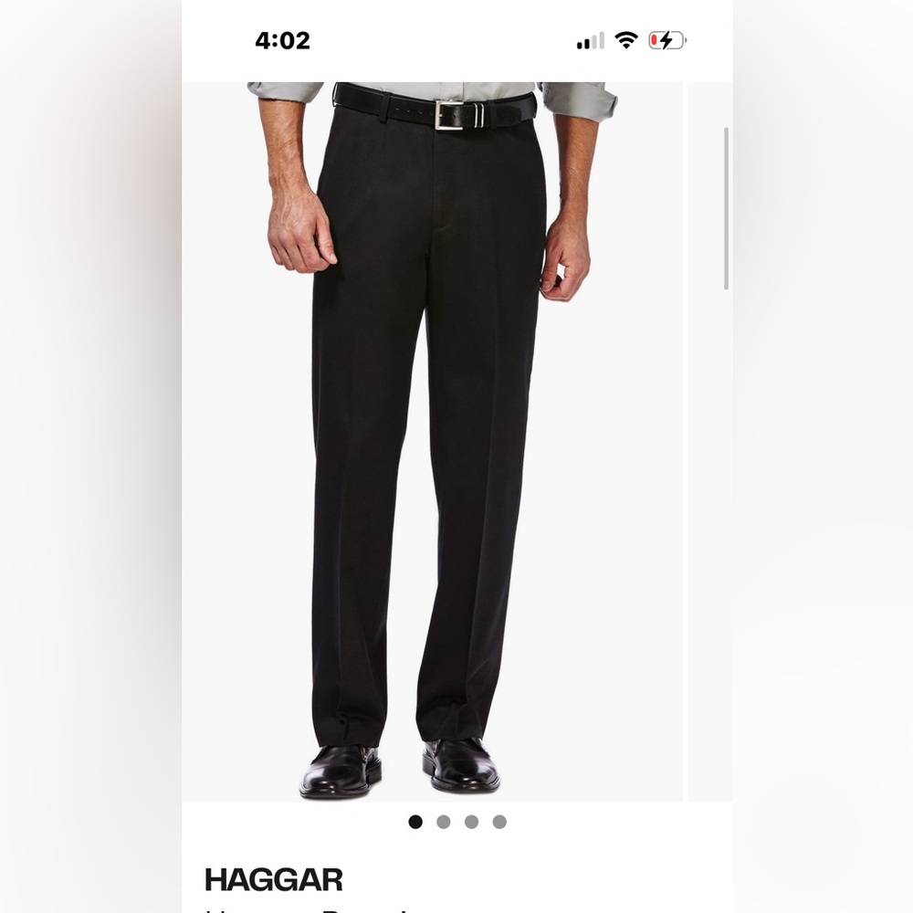 Haggar Men's Elegant Black Dress Pants - Picture 3 of 7